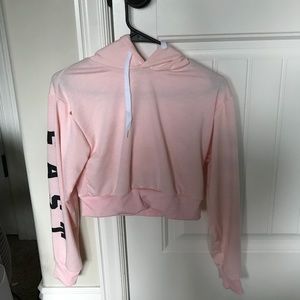 Pink crop top hoodie